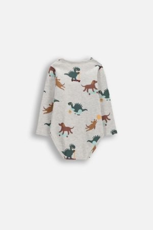 COCCODRILLO bodijs ar garām piedurknēm, pelēks, izmērs 