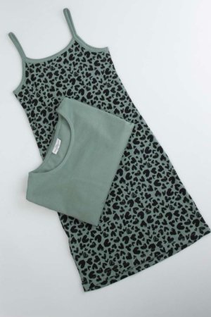 COCCODRILLO kleita ar garām piedurknēm, zaļa, WC6129101RGJ-011-128, 128 cm 