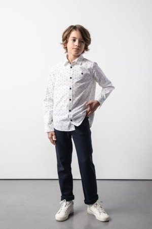 COCCODRILLO krekls ar garām piedurknēm BACK TO SCHOOL BOY, balta, WC5136101BSB-001-164, 164 cm 