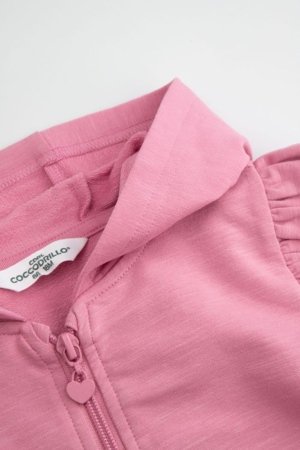 COCCODRILLO džemperis ar rāvējslēdzēju ar kapuci, rozā, WC6132401HGN-007-062, 62 izmērs 
