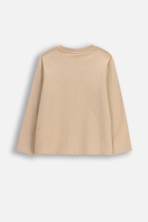 COCCODRILLO t-krekls ar garām piedurknēm, smilšu krāsa, WC6143102NBK-002-104, 104 cm 