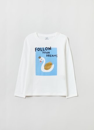 OVS GIRL3-10Y T-SHIRTS L/S 2H 5-6 WHITE 001904632 