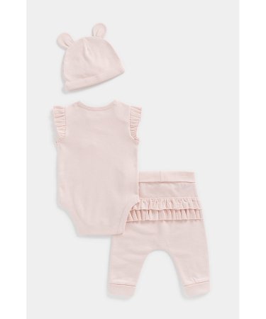 MOTHERCARE bodijs ar garām piedurknēm, bikses + bērnu cepure, EB413 