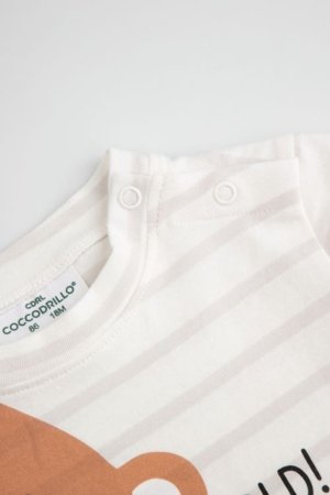 COCCODRILLO t-krekls ar garām piedurknēm, krēmkrāsa, 