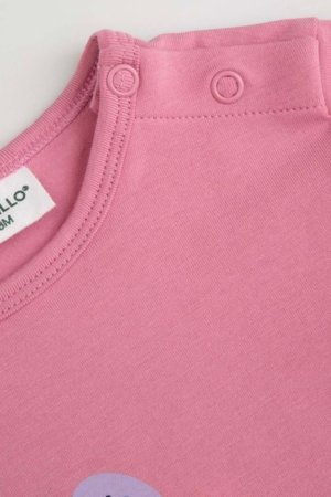 COCCODRILLO t-krekls ar garām piedurknēm, rozā, WC6143101HGN-007-068, 68 izmērs 