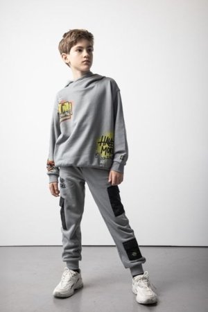 COCCODRILLO džemperis SPORTS BOY JUNIOR, pelēks, ZC5132301SBJ-019-128, 128 cm