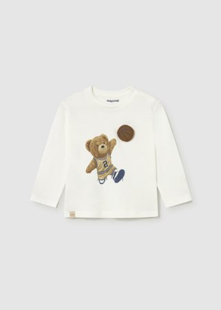 MAYORAL t-krekls ar garām piedurknēm, cream-bear, 2.070-67, 4 cm 