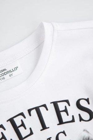 COCCODRILLO t-krekli CRAFT PUNK GIRL KIDS, balts, ZC5143106CGK-001-116, 116 cm