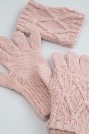 COCCODRILLO cimdi ACCESSORIES WINTER GIRL, rozā, ZC5360308AWG-033-XXL, XXL cm