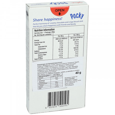 POCKY lazdelės Cookies Creme 40g, 0195 MIX0026