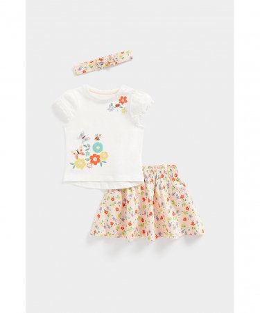 MOTHERCARE t-krekls ar īsam piedurknēm, svārki + galvas saite, EA544 620972