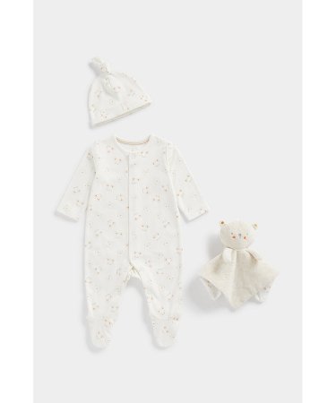 MOTHERCARE zīdaiņu kombinezons, bērnu cepure + miega rotaļlieta, EB663 623875