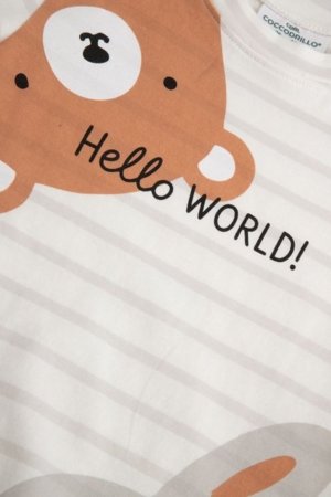 COCCODRILLO t-krekls ar garām piedurknēm, krēmkrāsa, 