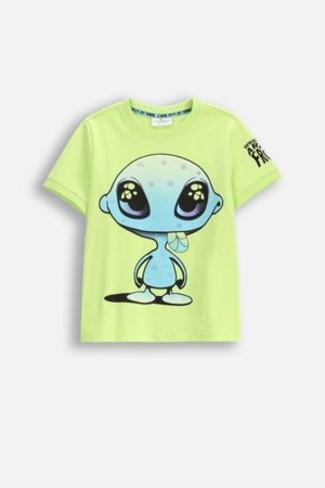COCCODRILLO krekls ar īsām piedurknēm COSMIC RAVE BOY KIDS, zaļš, WC5143203CBK-030-122, 122 cm 