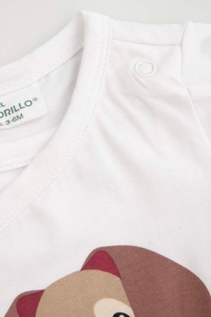 COCCODRILLO bodijs ar garām piedurknēm, balts, izmērs 