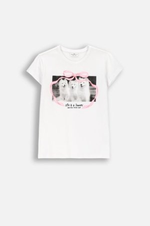 COCCODRILLO t-krekls ar īsam piedurknēm, balti, WC6143206FGJ-001-158, 158 izmērs 