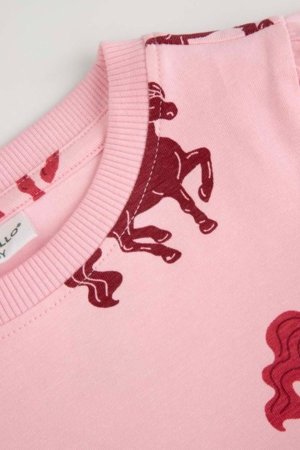 COCCODRILLO kleita ar garām piedurknēm, rozā, WC6129101GGK-033-110, 110 izmērs 