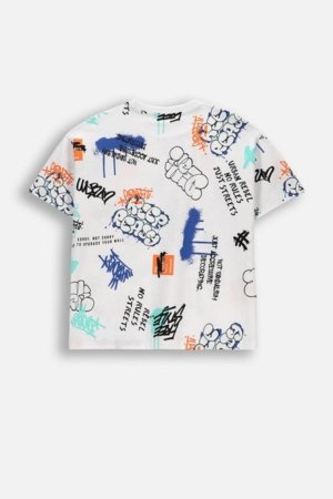 COCCODRILLO t-krekls ar īsam piedurknēm, balti, WC6143201RBJ-001-140, 140 cm 