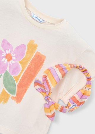 MAYORAL t-krekls ar īsam piedurknēm + galvas saite, bone, 3.010-94, 104  cm 