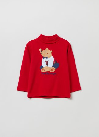 OVS BOY9-36M T-SHIRT L/S 2H 12-18 RED 001926487 