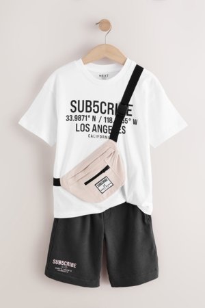 NEXT t-krekls ar īsām piedurknēm, šorti un rokassoma, AG3518 140