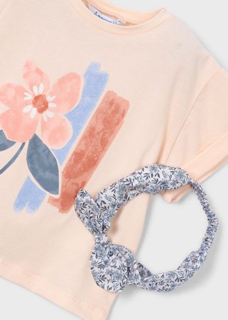 MAYORAL t-krekls ar īsam piedurknēm + galvas saite, salmon, 3.010-96, 134  cm 