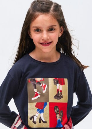 MAYORAL  krekls ar garām piedurknēm 8E, tumši zils, 7046-71 