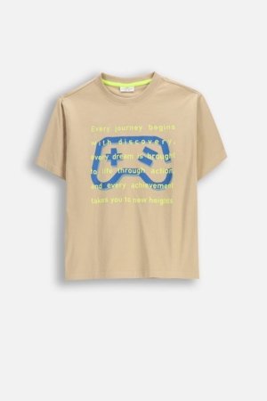 COCCODRILLO t-krekls ar īsam piedurknēm, smilšu krāsa, WC6143204NBJ-002-164, 164 cm 