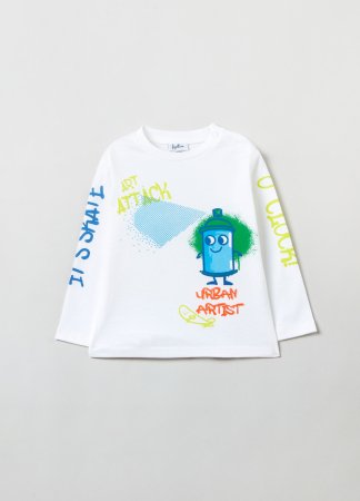 OVS BOY9-36M T-SHIRT L/S 2M 30-36 WHITE 001819384 001819384